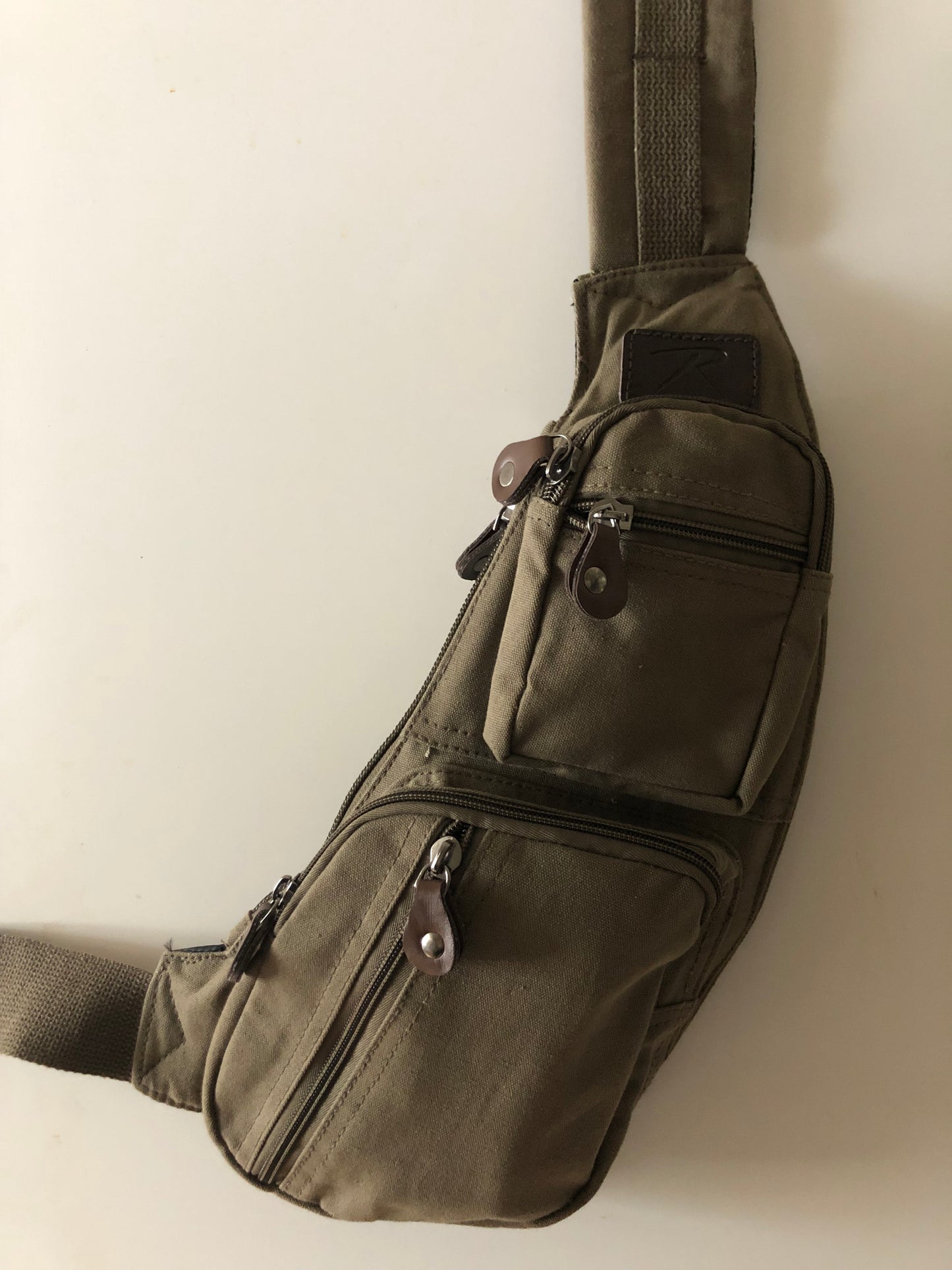 hanging edc every day carry sling bag green