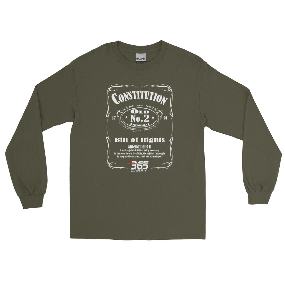 long sleeve t-shirt 2nd amendment JD, Army Green.