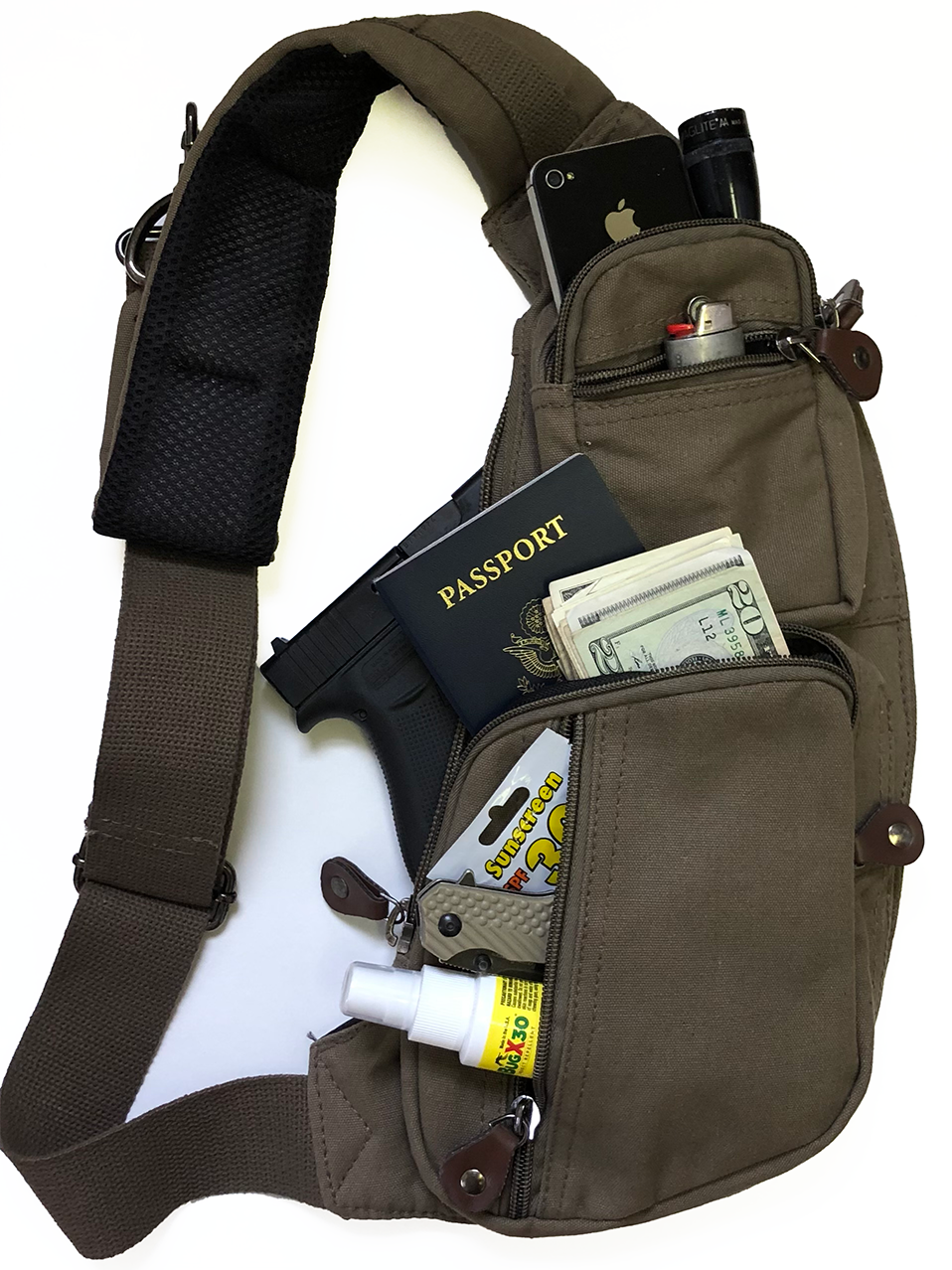 loaded edc every day carry sling bag green