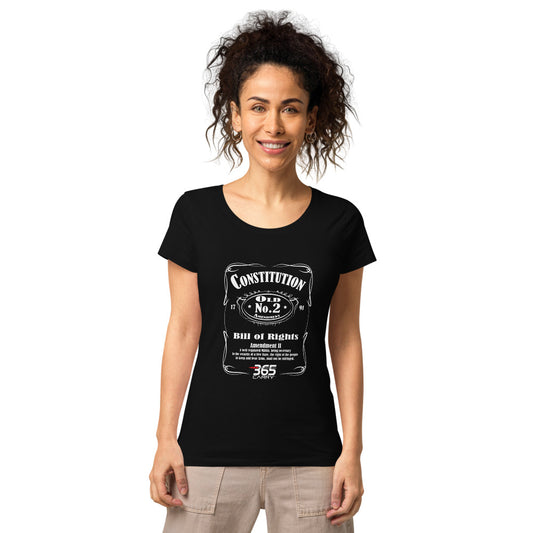 Woman wearing 2nd Amendment JD t-shirt